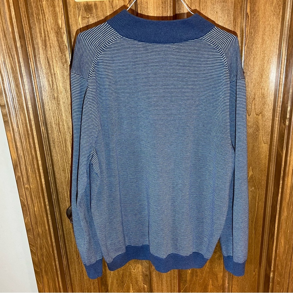 Vineyard Vines Stripped Pullover Quarter Zip Sweater - Picture 3 of 3